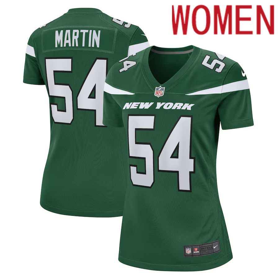Women New York Jets #54 Jacob Martin Nike Gotham Green Game NFL Jersey->women nfl jersey->Women Jersey